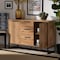 Baxton Studio Reid Oak Finished Wood and Black Metal 3-Drawer Sideboard Buffet 162-10295 - alternate 2